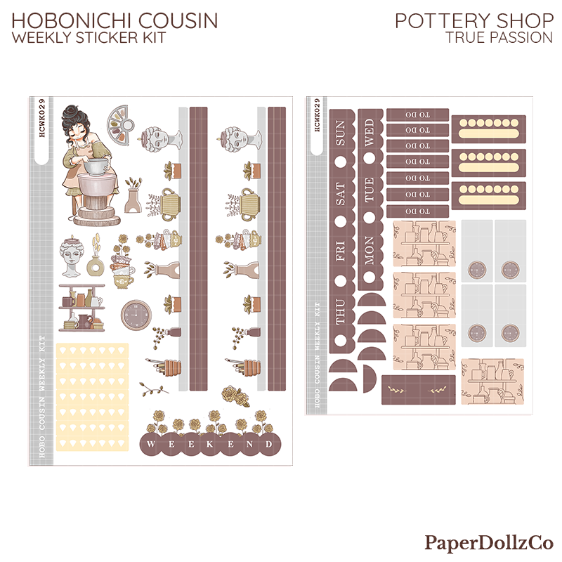 Pottery Shop ( True Passion ) Hobonichi Cousin Weekly Kit - hcwk029