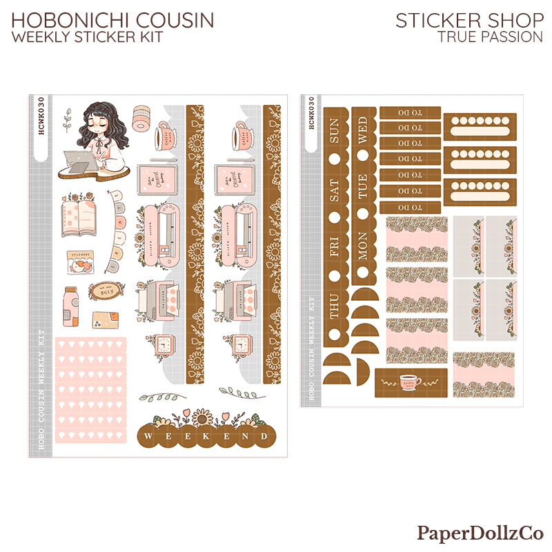 Sticker Shop ( True Passion ) Hobonichi Cousin Weekly Kit - hcwk030