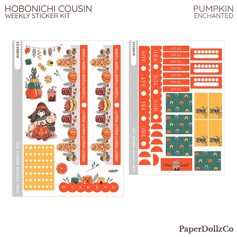 Pumpkin ( Enchanted ) Hobonichi Cousin Weekly Kit - hcwk033