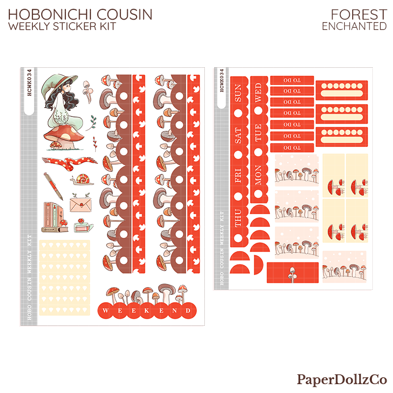 Forest ( Enchanted ) Hobonichi Cousin Weekly Kit - hcwk034