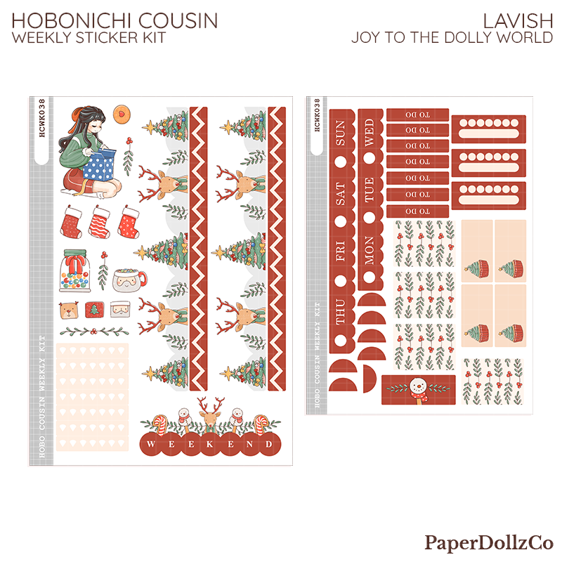 Lavish Joy to the Dolly World Hobonichi Cousin Weekly Kit - hcwk038