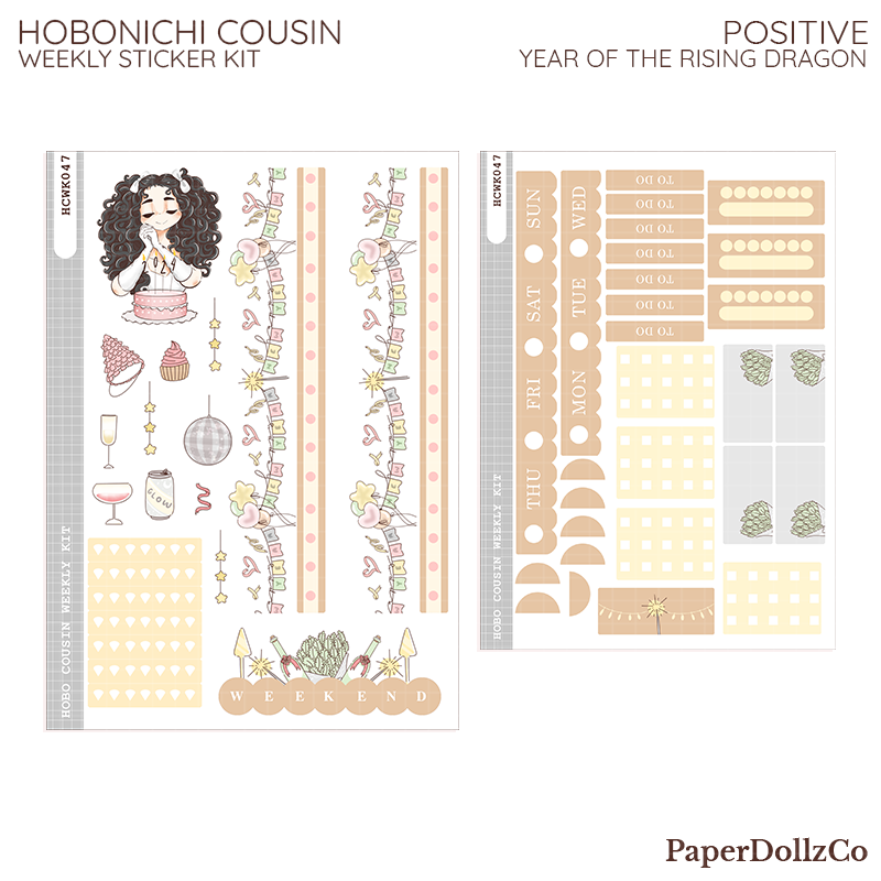 Positive Year of the Rising Dragon Hobonichi Cousin Weekly Kit - hcwk047