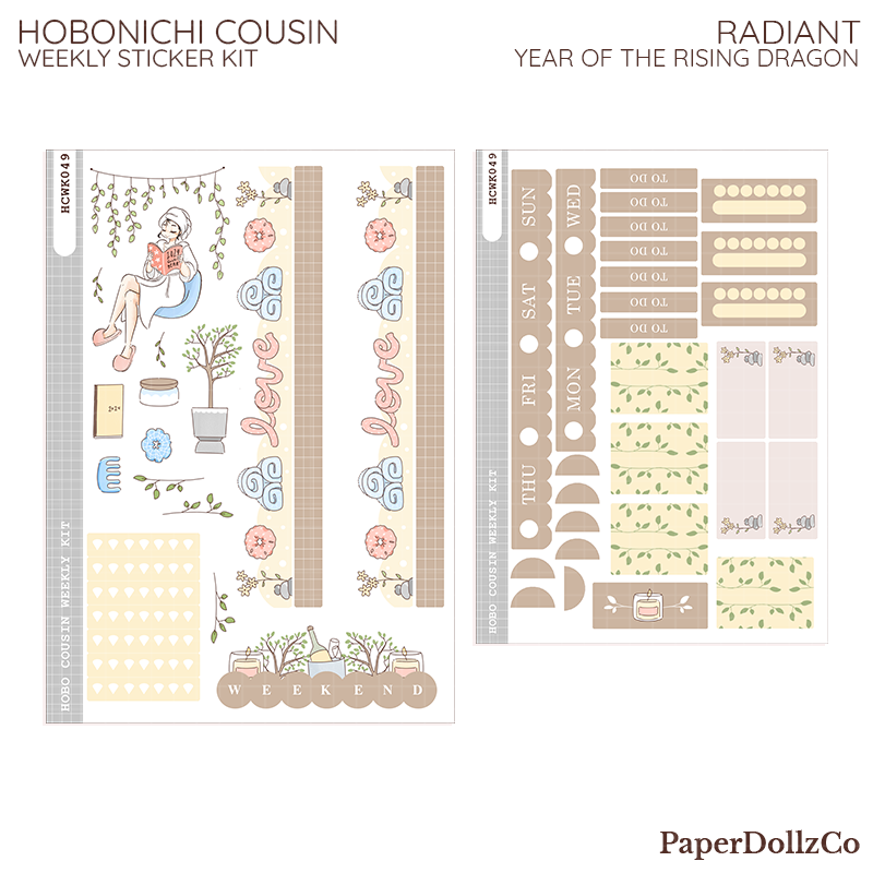 Radiant Year of the Rising Dragon Hobonichi Cousin Weekly Kit - hcwk049