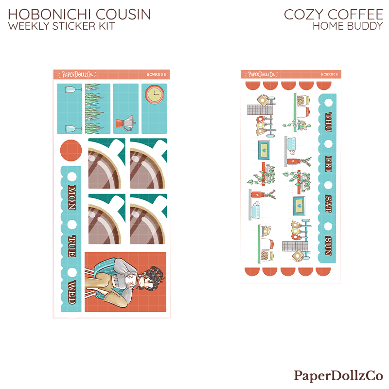 Cozy Coffee | Home Buddy | Hobonichi Cousin Weekly Kit - hcwk006