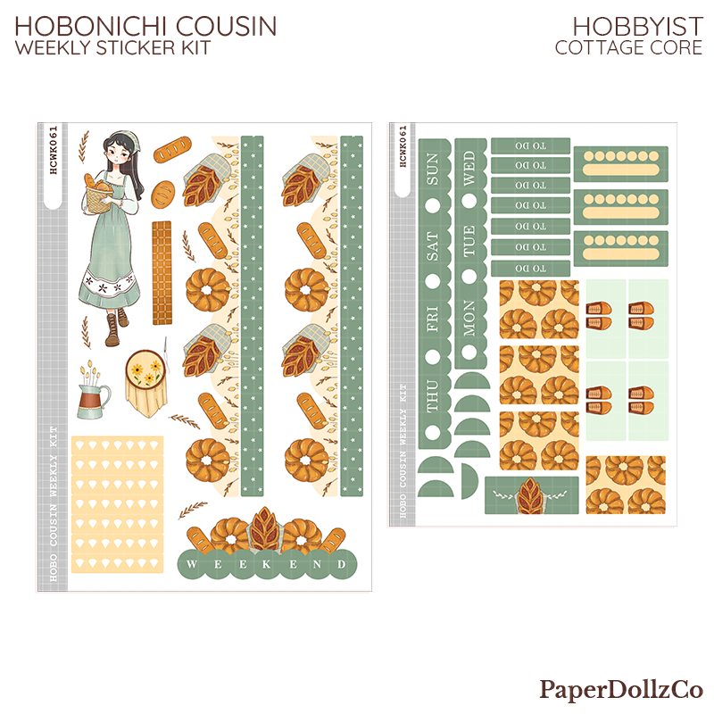 Hobbyist Cottage Core Hobonichi Cousin Weekly Kit - hcwk061