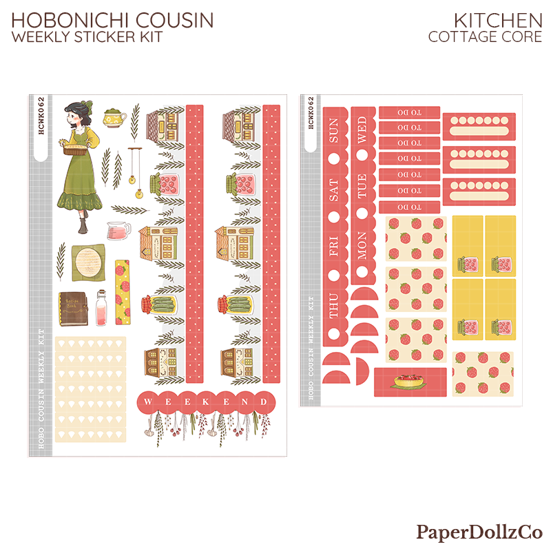 Kitchen Cottage Core Hobonichi Cousin Weekly Kit - hcwk062
