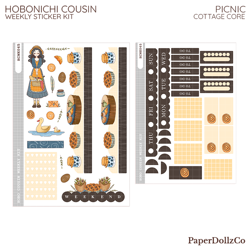 Picnic Cottage Core Hobonichi Cousin Weekly Kit - hcwk065