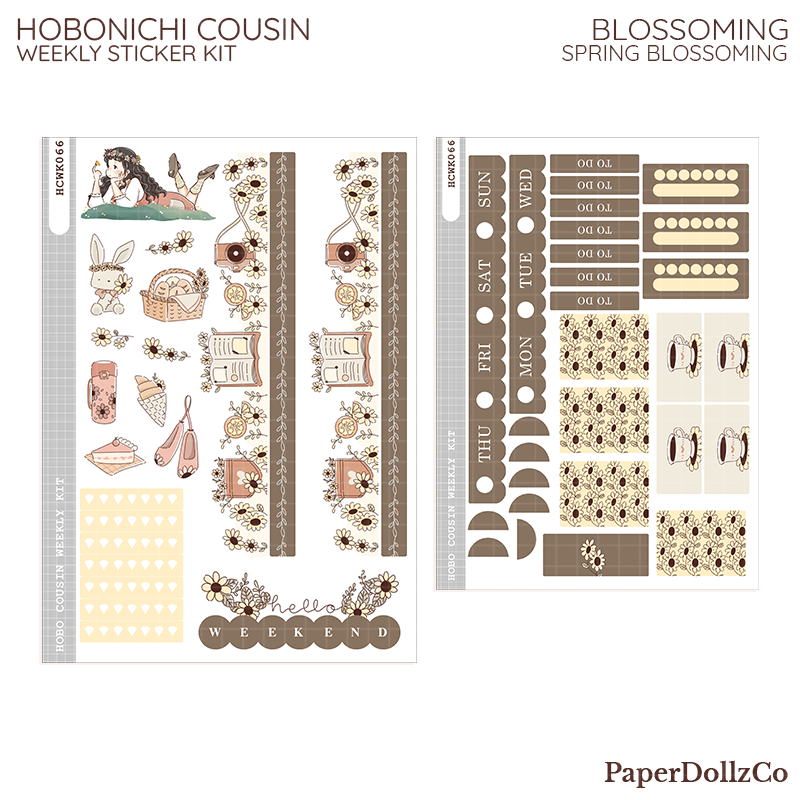 Blossoming Spring Blossoming Hobonichi Cousin Weekly Kit - hcwk066