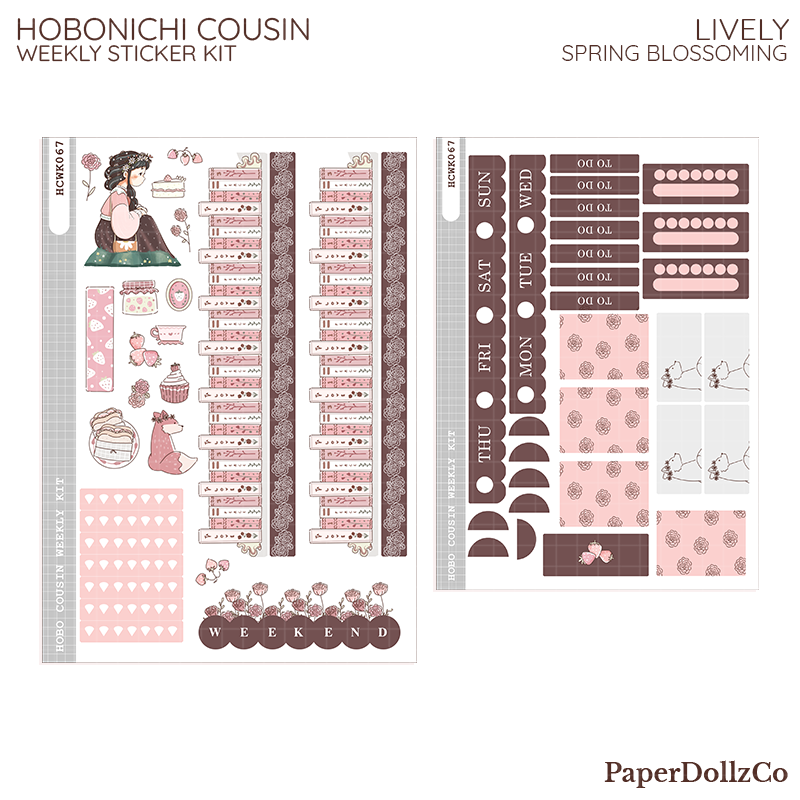 Lively Spring Blossoming Hobonichi Cousin Weekly Kit - hcwk067