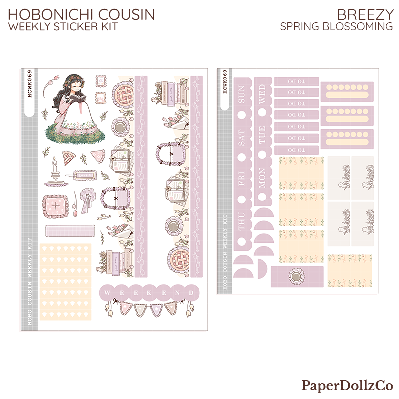 Breezy Spring Blossoming Hobonichi Cousin Weekly Kit - hcwk069
