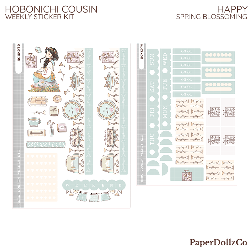Happy Spring Blossoming Hobonichi Cousin Weekly Kit - hcwk070