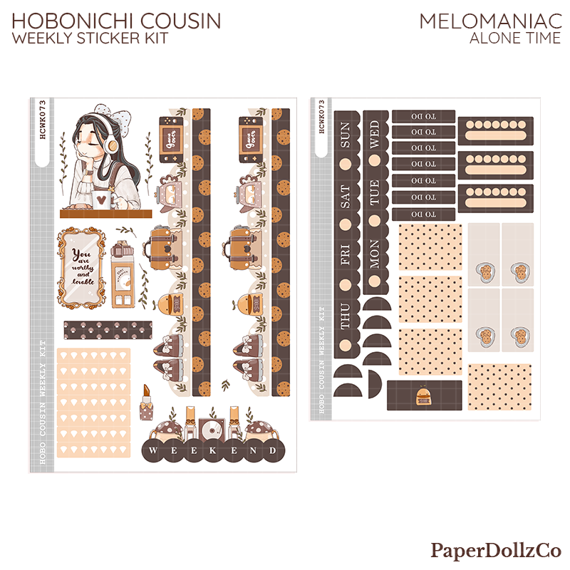 Melomaniac Alone Time Hobonichi Cousin Weekly Kit - hcwk073