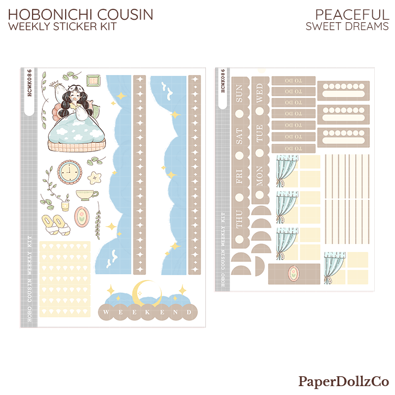 Peaceful Sweet Dreams Hobonichi Cousin Weekly Kit - hcwk086