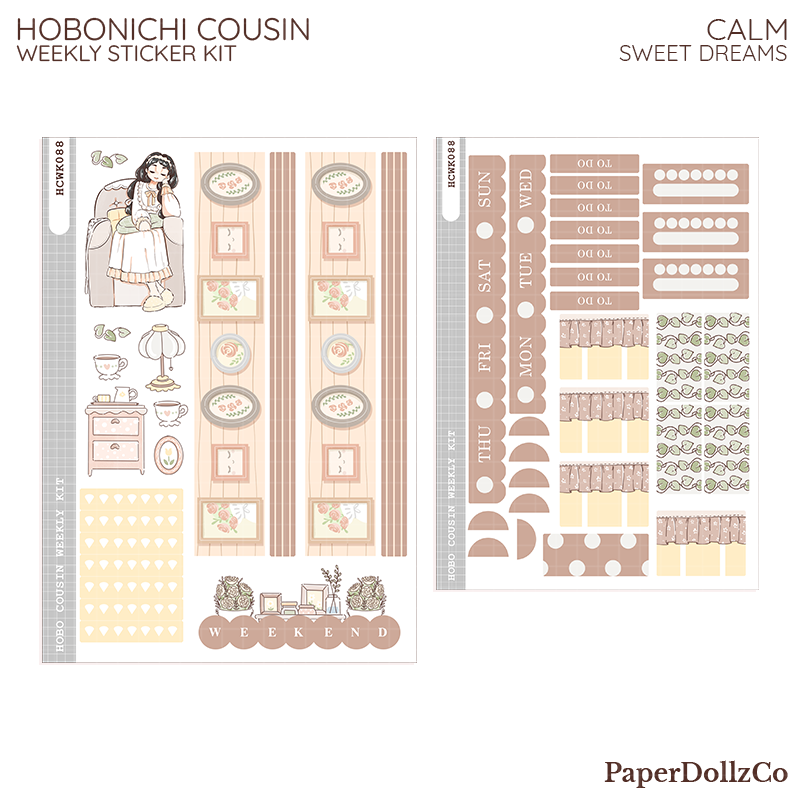 Calm Sweet Dreams Hobonichi Cousin Weekly Kit - hcwk088