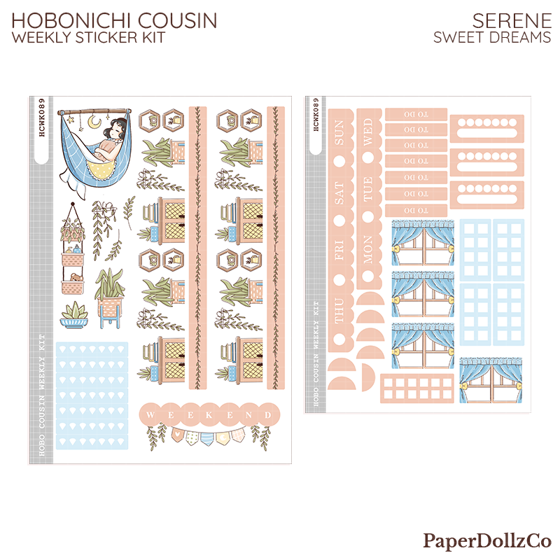 Serene Sweet Dreams Hobonichi Cousin Weekly Kit - hcwk089
