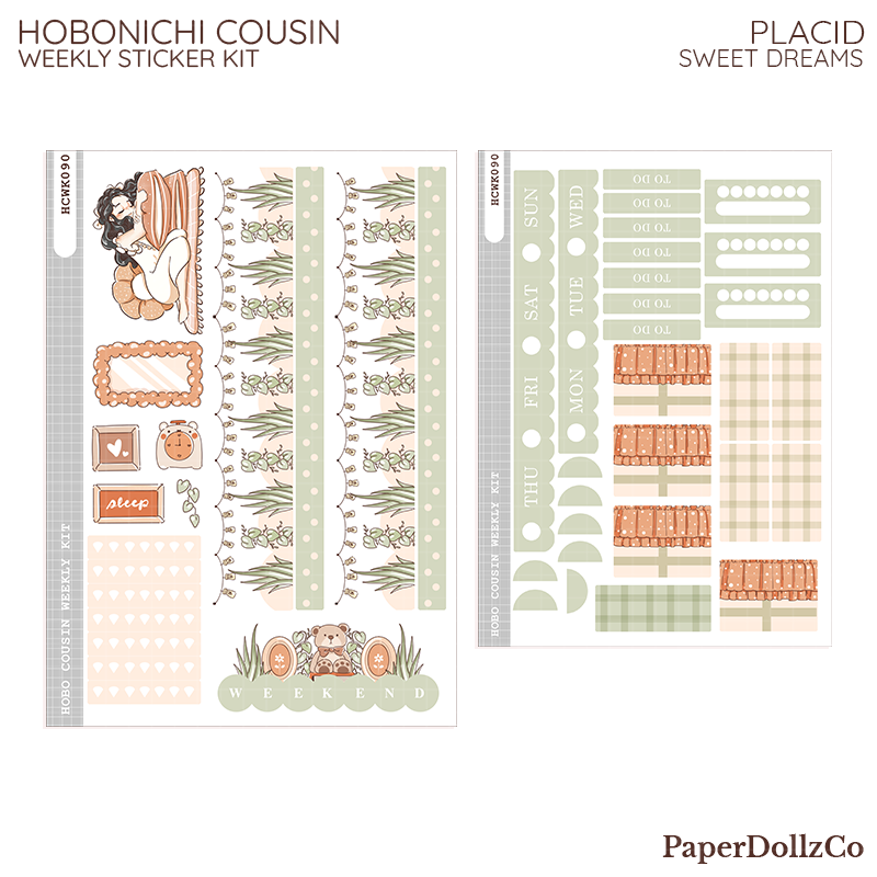 Placid Sweet Dreams Hobonichi Cousin Weekly Kit - hcwk090