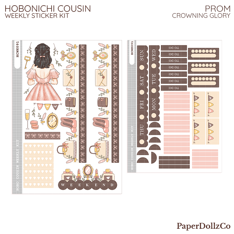 Prom | Crowning Glory | Hobonichi Cousin Weekly Kit - hcwk091