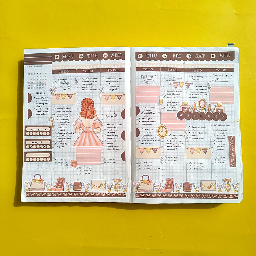 Prom Crowning Glory Hobonichi Cousin Weekly Kit - hcwk091