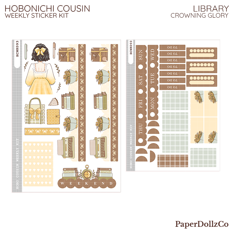 Library | Crowning Glory | Hobonichi Cousin Weekly Kit - hcwk093