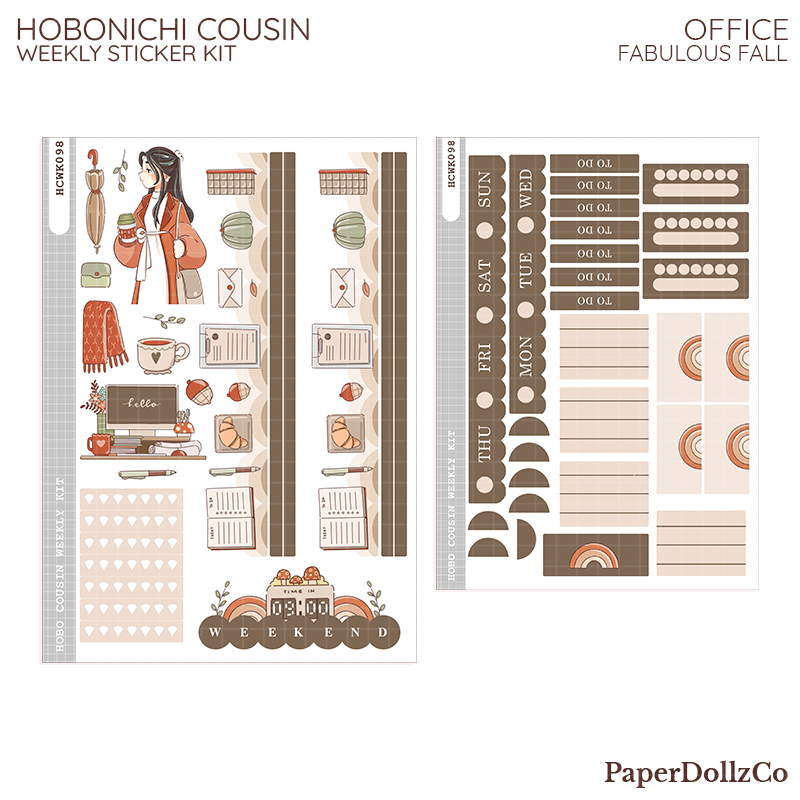 Office Fabulous Fall Hobonichi Cousin Weekly Kit - hcwk098