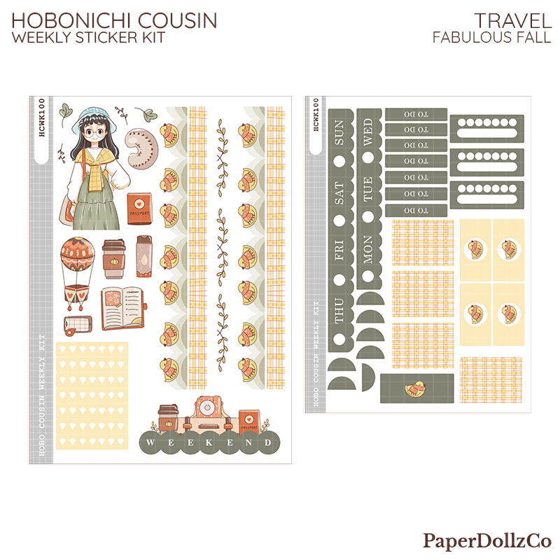 Travel Fabulous Fall Hobonichi Cousin Weekly Kit - hcwk100
