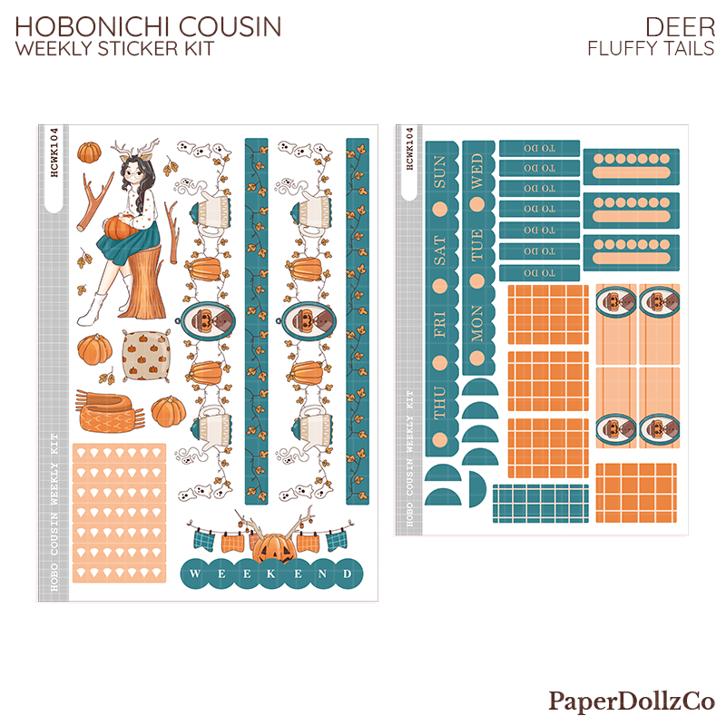 Deer Fluffy Tails Hobonichi Cousin Weekly Kit - hcwk104