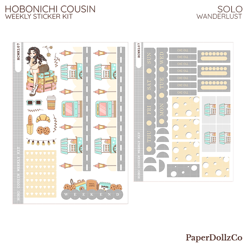 Solo | Wanderlust | Hobonichi Cousin Weekly Kit - hcwk107