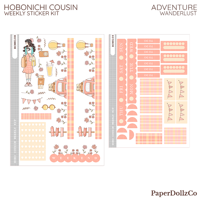 Adventure | Wanderlust | Hobonichi Cousin Weekly Kit - hcwk108