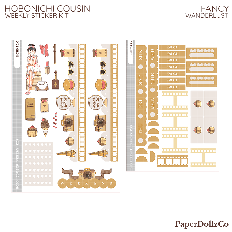 Fancy | Wanderlust | Hobonichi Cousin Weekly Kit - hcwk110