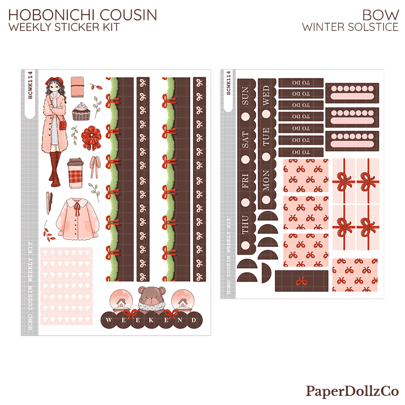 Bow | Winter Solstice | Hobonichi Cousin Weekly Kit - hcwk114