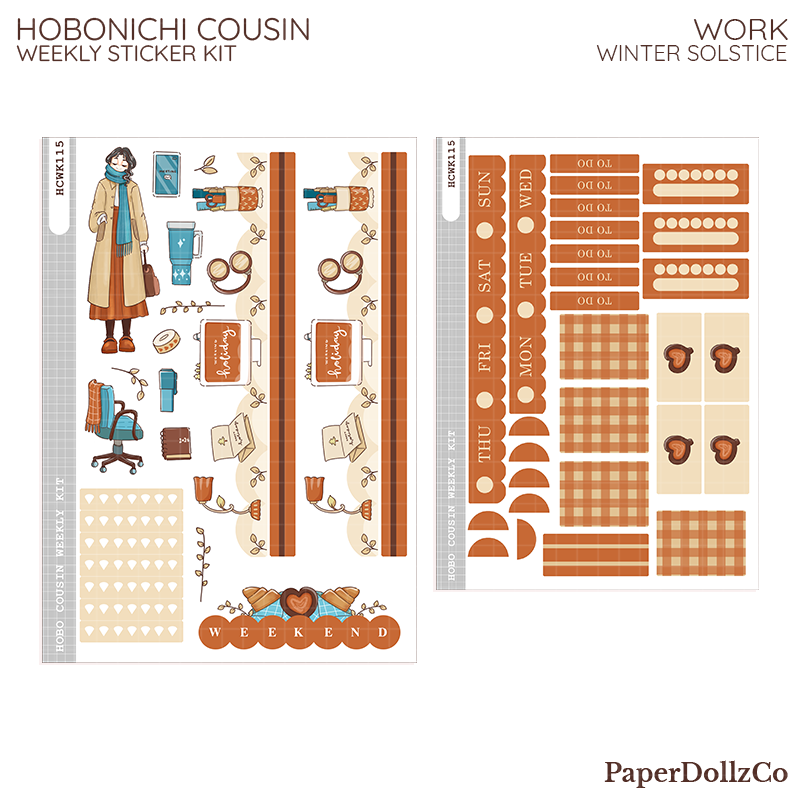 Work | Winter Solstice | Hobonichi Cousin Weekly Kit - hcwk115