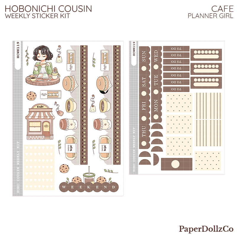 Cafe | Planner Girl | Hobonichi Cousin Weekly Kit - hcwk119
