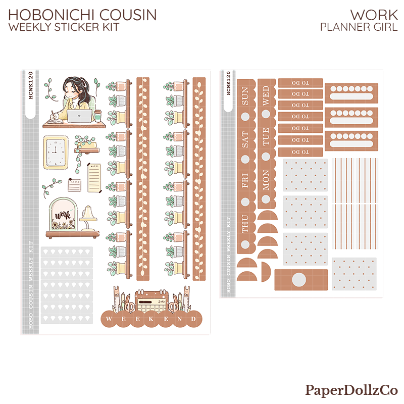 Work | Planner Girl | Hobonichi Cousin Weekly Kit - hcwk120