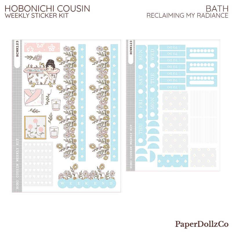 Bath | Reclaiming My Radiance | Hobonichi Cousin Weekly Kit - hcwk123