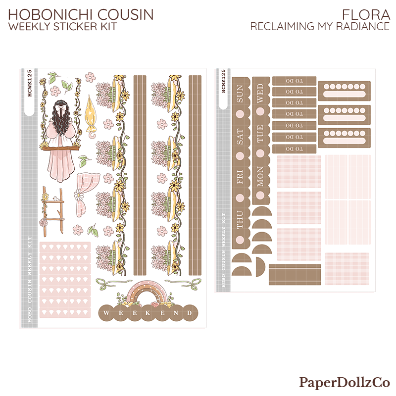 Flora | Reclaiming My Radiance | Hobonichi Cousin Weekly Kit - hcwk125