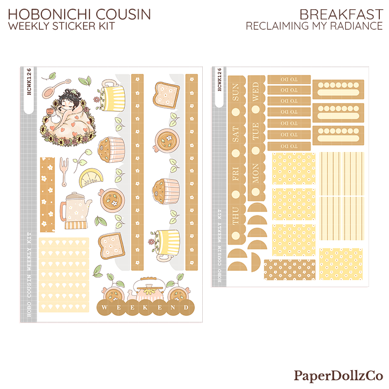 Breakfast | Reclaiming My Radiance | Hobonichi Cousin Weekly Kit - hcwk126