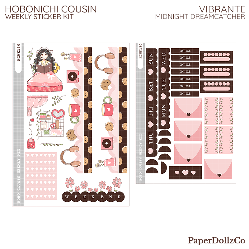 Vibrante | Midnight Dreamcatcher | Hobonichi Cousin Weekly Kit - hcwk130