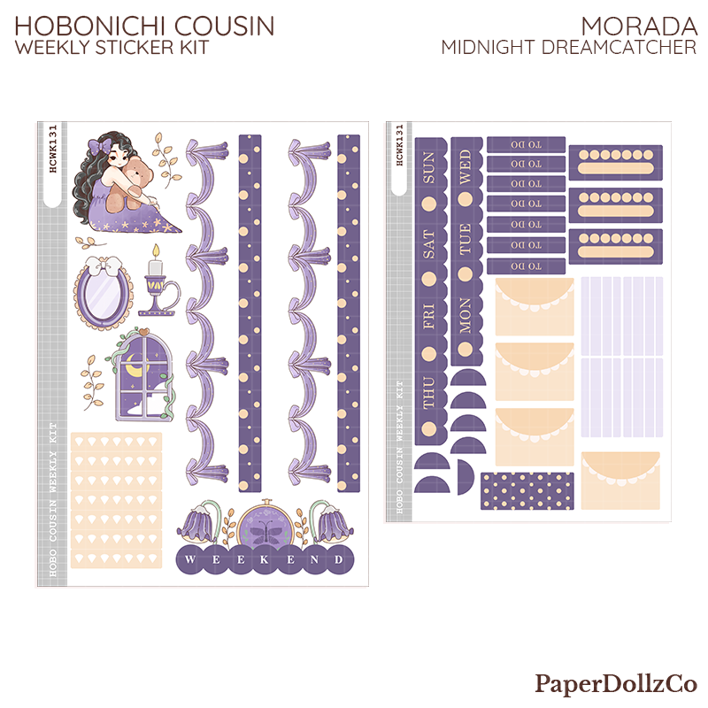 Morada | Midnight Dreamcatcher | Hobonichi Cousin Weekly Kit - hcwk131