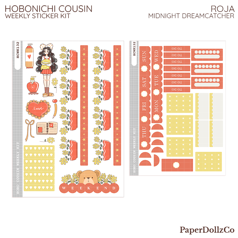 Roja | Midnight Dreamcatcher | Hobonichi Cousin Weekly Kit - hcwk132