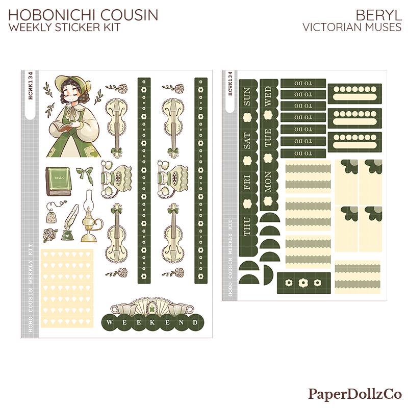 Beryl | Victorian Muses | Hobonichi Cousin Weekly Kit - hcwk134