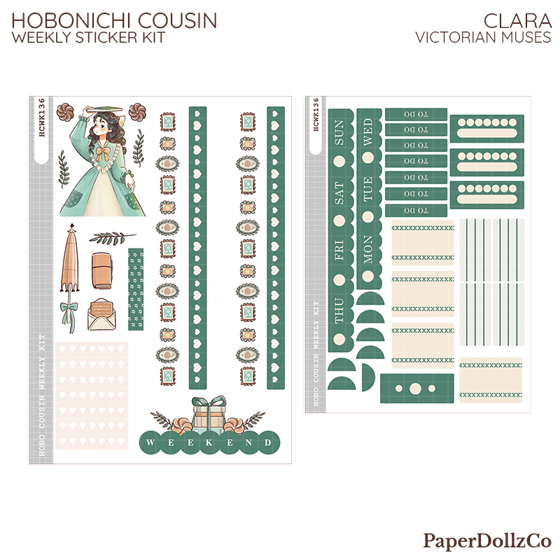 Clara | Victorian Muses | Hobonichi Cousin Weekly Kit - hcwk136