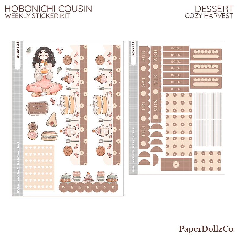 Dessert | Cozy Harvest | Hobonichi Cousin Weekly Kit | hcwk138