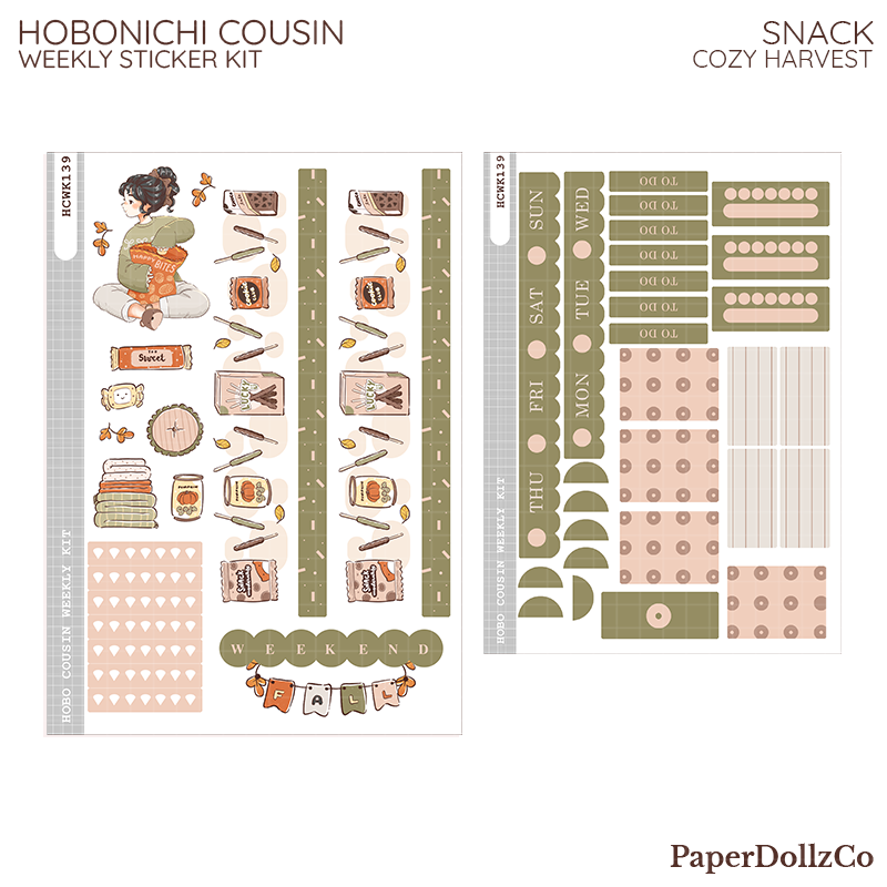 Snack | Cozy Harvest | Hobonichi Cousin Weekly Kit | hcwk139