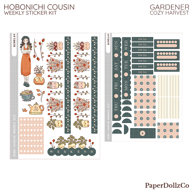 Gardener | Cozy Harvest | Hobonichi Cousin Weekly Kit | hcwk140