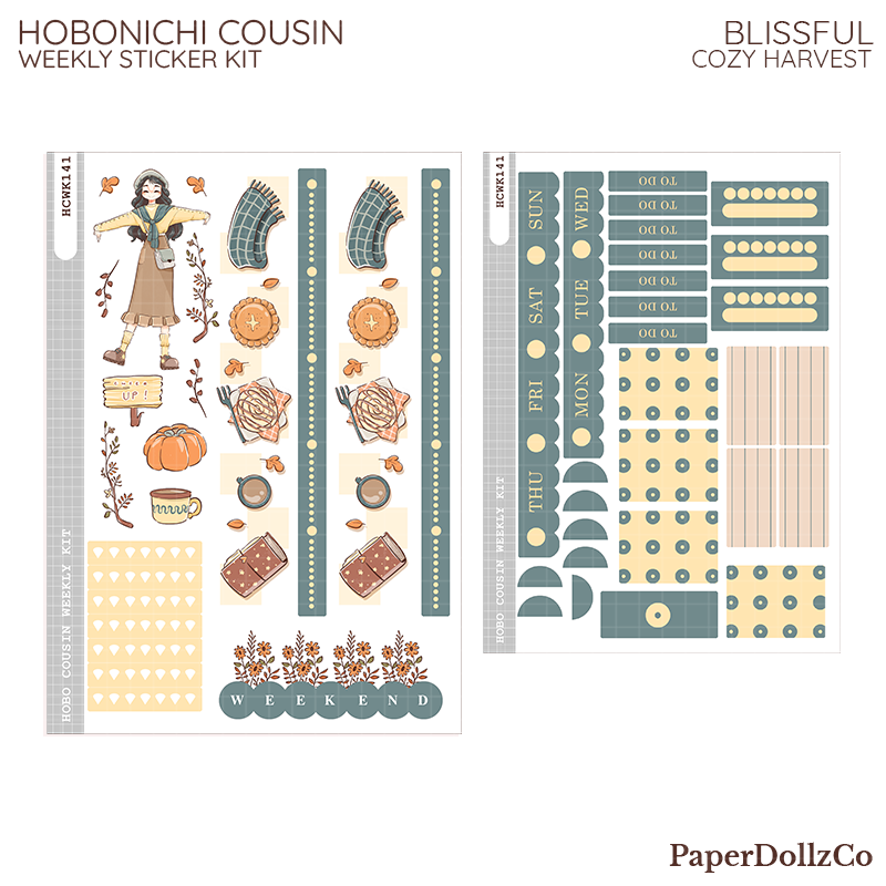 Blissful | Cozy Harvest | Hobonichi Cousin Weekly Kit | hcwk141