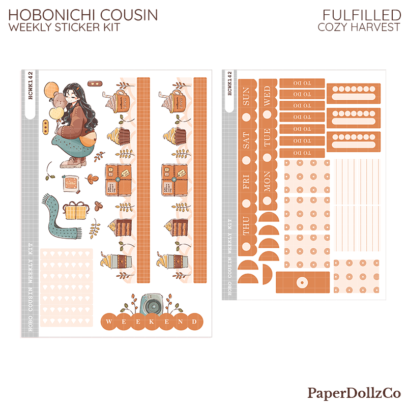 Fulfilled | Cozy Harvest | Hobonichi Cousin Weekly Kit | hcwk142