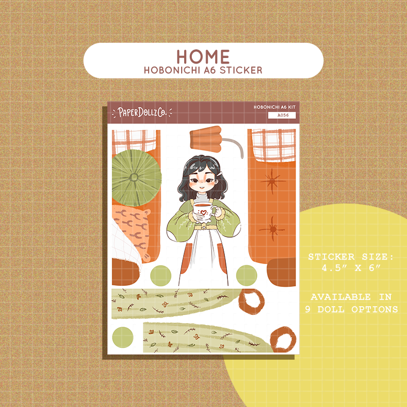 Home Fabulous Fall Hobonichi A6 Daily Sticker Kit - a056