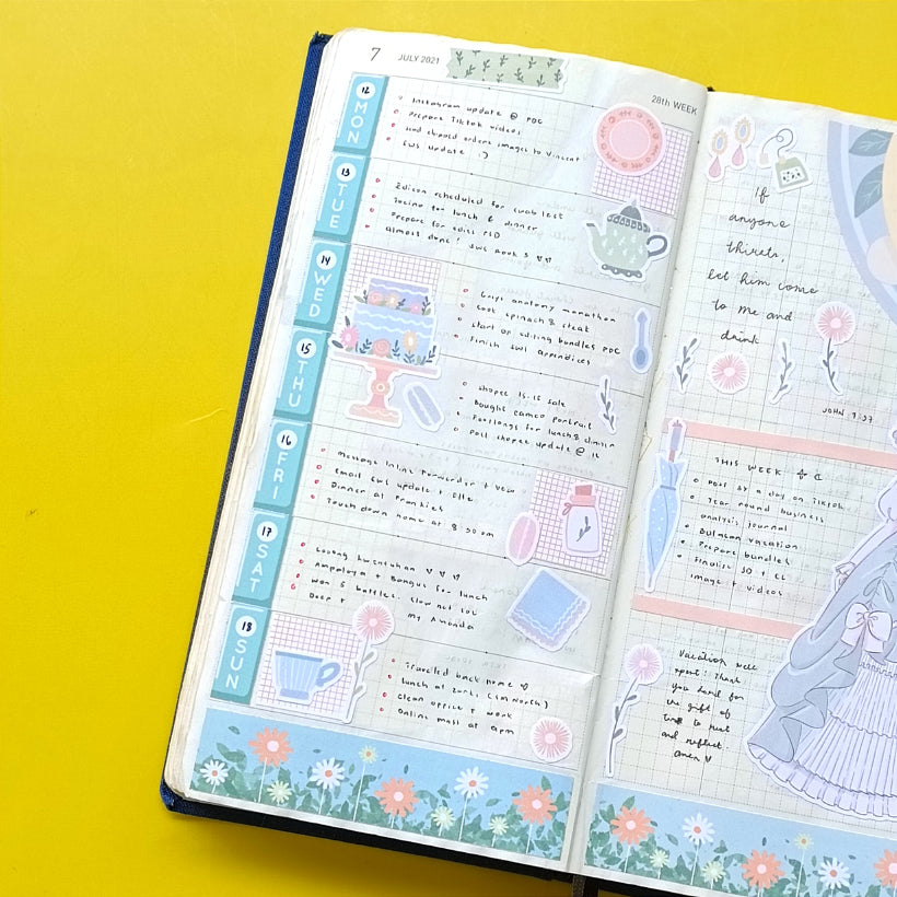 Mint Tea Party PaperDollzCo Planner Stickers | C212