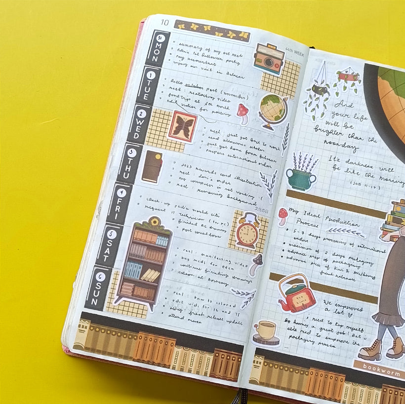 Bookworm | Cottage Core | Collections Stickers | C284