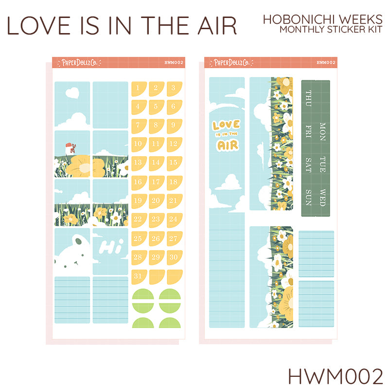 Love is in the Air | Hobonichi Weeks Monthly Kit Sticker - HWM002